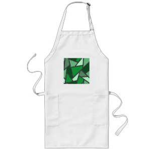 Tablier Long Tons de motif en vitrail vert