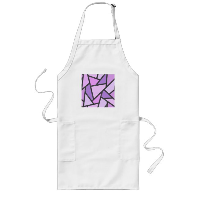 Tablier Long Tons du motif en vitrail lilas (Devant)