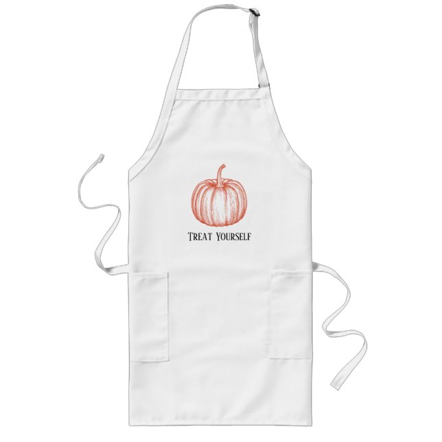 Tablier Long Traitez-vous Halloween Automne Citrouille (Devant)