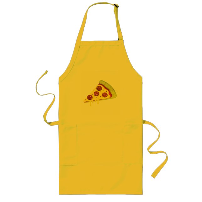Tablier Long Tranche de pizza au pepperoni fromage fondant (Devant)