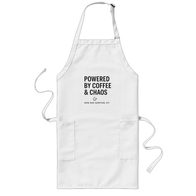 Tablier Long Trousse de Survie pour Nouveaux Papas 'Alimenté pa (Devant)