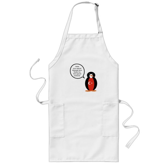 Tablier Long Turkish Flag Talking Ms. Penguin (Devant)