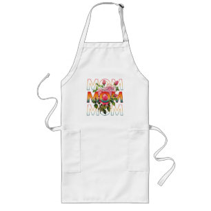 Tablier Long Typographie de maman et roses