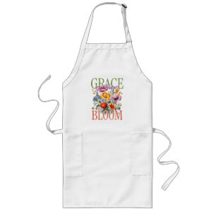 Tablier Long Typographie florale Grace en fleurs