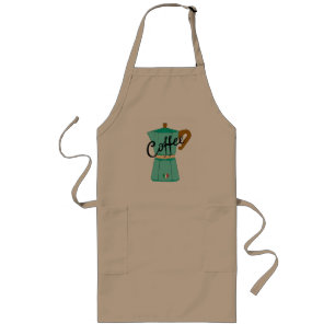 Tablier Long Une cafetière moka de café italien