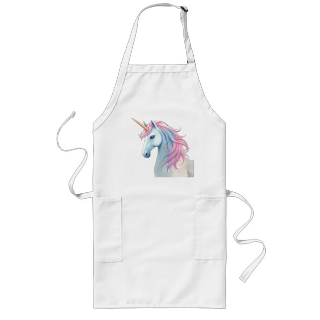 Tablier Long Unicorne d'aquarelle mystique (Devant)