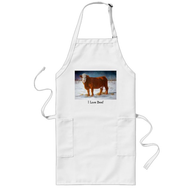 TABLIER LONG VACHE DE BOUCHERIE DE HEREFORD : PEINTURE EN (Devant)