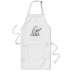 Tablier Long Vache des Highlands jouant de la guitare acoustiqu