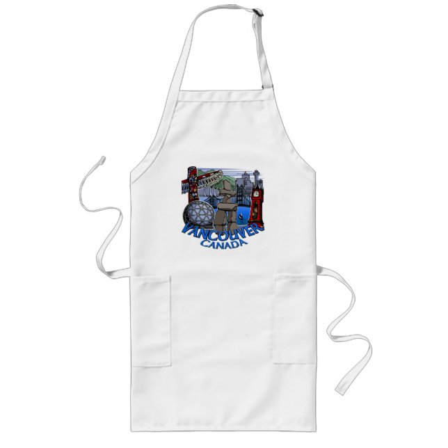 Tablier Long Vancouver Canada Souvenir Apron et cadeaux de Cuis (Devant)