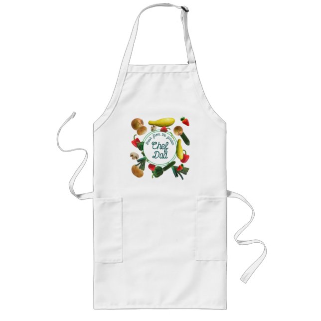 Tablier Long Vegetables Cuisine Bib Apron avec Poches (Devant)