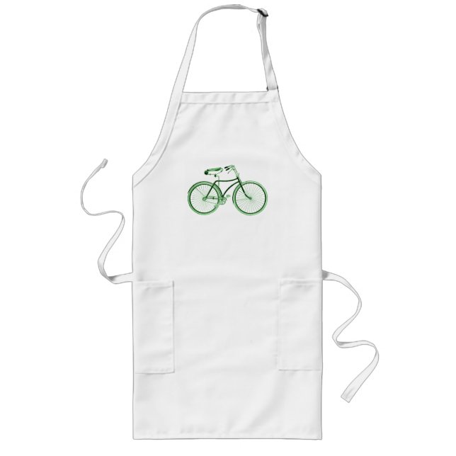 Tablier Long Vélo vert vintage (Devant)