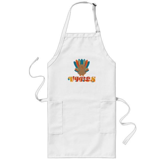 Tablier Long Vibes orange et Turquoise Turquie Apron (Devant)