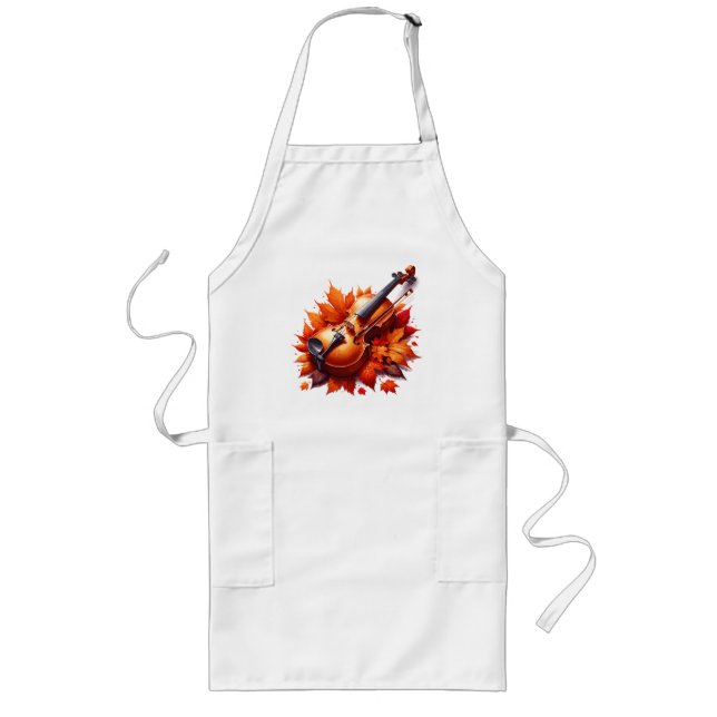 Tablier Long Violon dans le lit de feuilles (Devant)