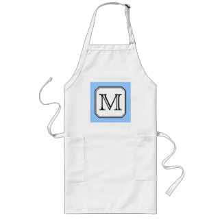 Tablier Long Votre lettre. Monogramme fait sur commande. Blanc
