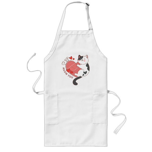 Tablier Long Vous êtes un joli chat pour la Saint-Valentin (Devant)