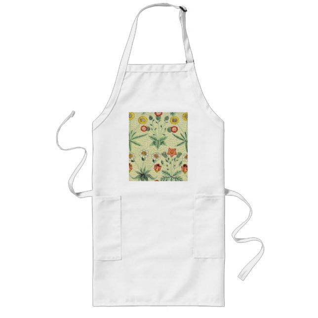 Tablier Long William Morris Daisy Floral Fond d'écran Motif (Devant)