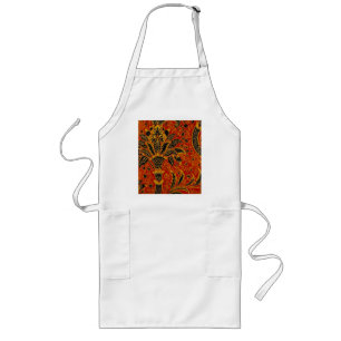 Tablier Long William Morris India Rouge Floral Vintage Classiqu