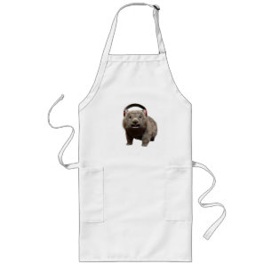 Tablier Long Wombat Mignon avec Casque Amoureux de Musique Art