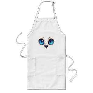 Tablier Long Yeux de chat mignons gros plan visage de chat de d