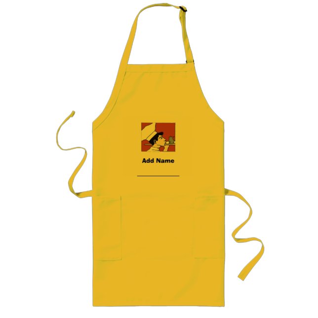 Tablier Long Young Chef Apron, ajoutez le nom (Devant)