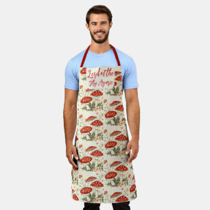 Tablier Lord of the Fly Agaric Floral Red White Champhroom