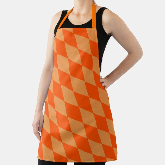 Tablier Losanges damier orange clair et foncé  (Créateur téléchargé)