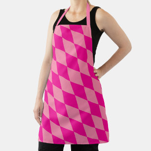 Tablier Losanges en damier rose clair et foncé