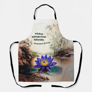 Tablier Lotus bleu émergeant des eaux boueuses (Vietnamien