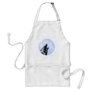 Tablier Loup fantôme hurlant sur la lune