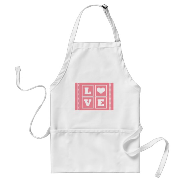 Tablier Love Blocks Apron, Rose (Devant)
