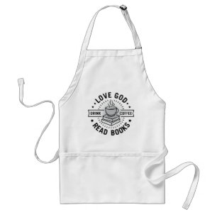Tablier Love God Drink Coffee Lire les livres Amateurs Vin