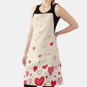 Tablier Love Hearts Valentines Mariage - Apron