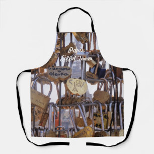 Tablier Love Locks et la Tour Eiffel. Paris. France.