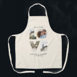 Tablier Love photo collage moderne crème personnalisée<br><div class="desc">Love 4 photo simple crème naturelle moderne personnalisée anniversaire,  mariage,  anniversaire ou tablier cadeau de Noël pour celui que vous aimez.</div>