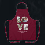 Tablier Love photo simple moderne personnalisé bordeaux<br><div class="desc">Love 4 photo simple moderne bordeaux,  rouge cerise anniversaire personnalisé,  mariage,  anniversaire ou tablier cadeau de Noël pour celui que vous aimez.</div>