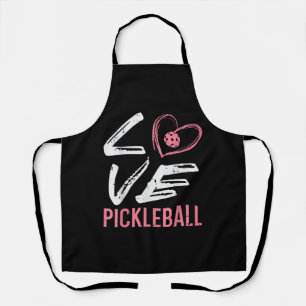 Tablier Love Pickleball Coeur Pickle Ball Femmes Filles En