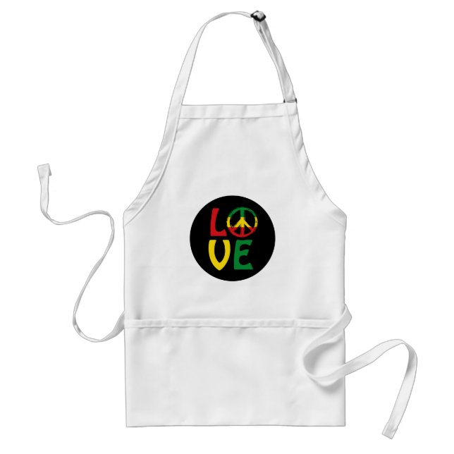 Tablier LOVE Reggae avec symbole de la paix (Devant)