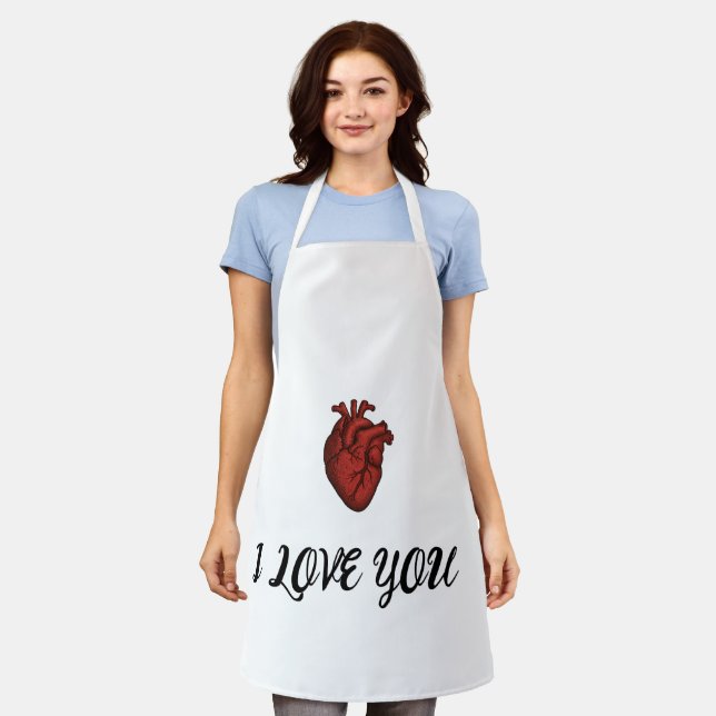 Tablier Love You - Cadeau de cuisine  (Porté)