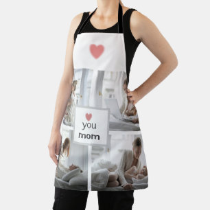 Tablier Love You Mom - Photo personnalisée Apron pour la f