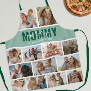 Tablier Love You Mommy Photo Collage Vert