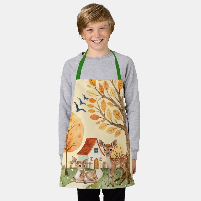 Tablier Lovely Woodland Deer Campagne Accueil Enfants (Porté)