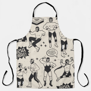 Tablier Lucha Libre : motif de lutteurs mexicains