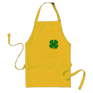 Tablier Lucky 4 Leaf Irish Clover yellow chef apron