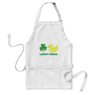 Tablier Lucky Duck Shamrock Clover Ducky St. Patrick's Day