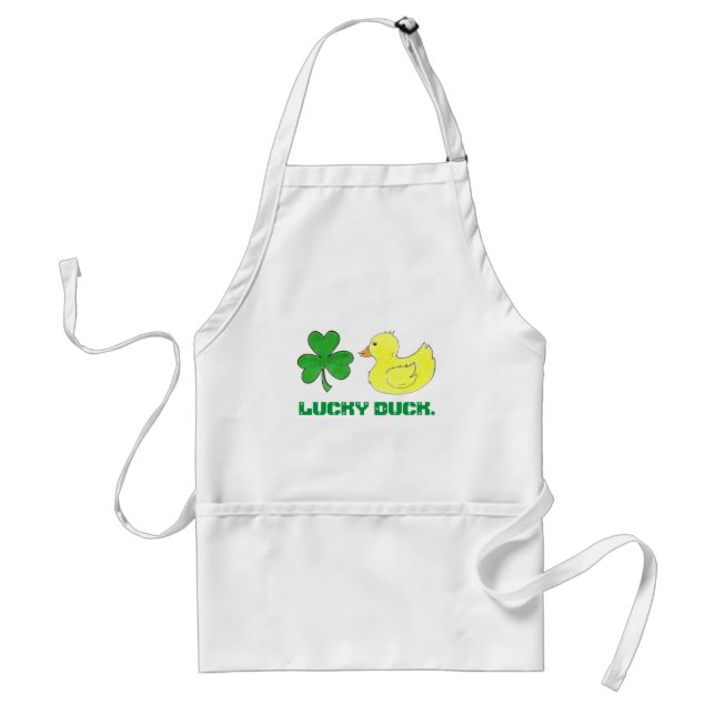 Tablier Lucky Duck Shamrock Clover Ducky St. Patrick's Day (Devant)