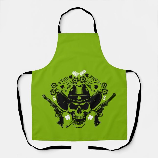 Tablier Lucky Poker Skull (Recto)