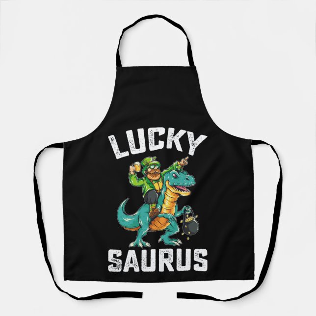 Tablier Lucky Saurus Dinosaure T Rex Saint-Patrick (Recto)