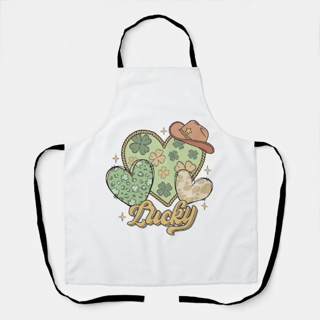 Tablier Lucky Western Jour de la Saint Patrick Shamrock de (Recto)