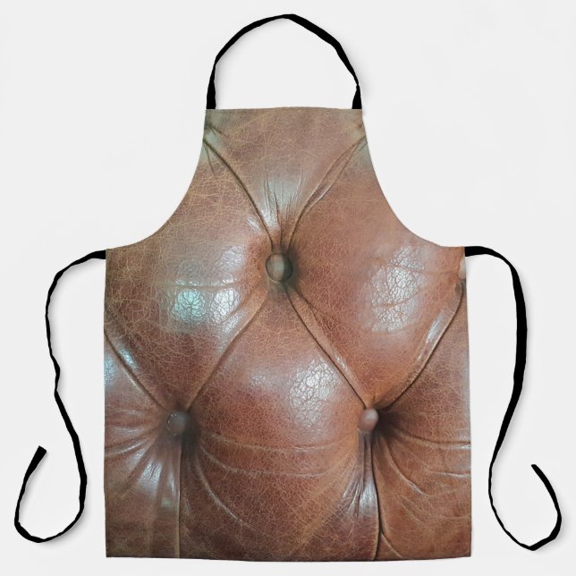 Tablier Lumière sur la surface du canapé en cuir marron, t (Recto)