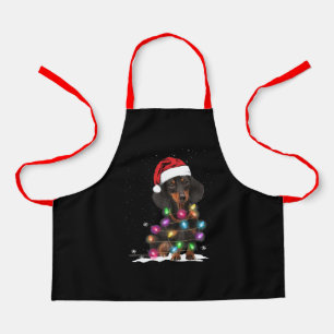 Tablier Lumières De Noël Dachshund Avec Neige